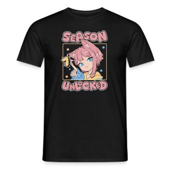 Anime Manga Anime Birthday Girl - Men's T-Shirt - black - Front - AI Model Male 178 light (178cm)