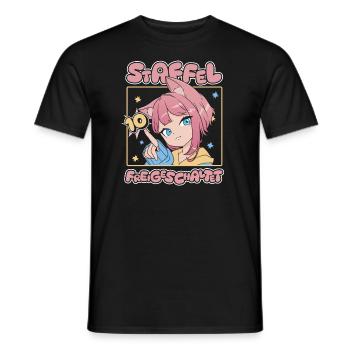 Anime Manga Anime Birthday Girl - Men's T-Shirt - black - Front - AI Model Male 178 light (178cm)