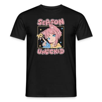Anime Manga Anime Birthday Girl - Men's T-Shirt - black - Front - AI Model Male 178 light (178cm)