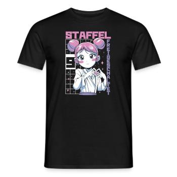 Anime Manga Anime Birthday Girl - Men's T-Shirt - black - Front - AI Model Male 178 light (178cm)