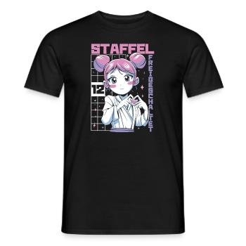 Anime Manga Anime Birthday Girl - Men's T-Shirt - black - Front - AI Model Male 178 light (178cm)