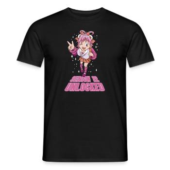 Anime Manga Anime Birthday Girl - Men's T-Shirt - black - Front - AI Model Male 178 light (178cm)