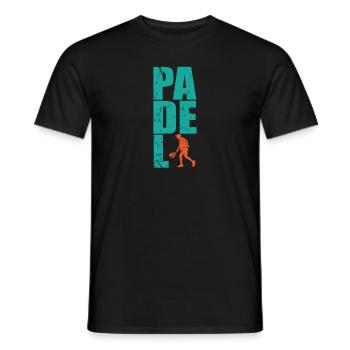 Padel Tennis mit Paddle Tennis Spieler - Männer T-Shirt - Schwarz - Vorne - AI Model Male 178 light (178cm)