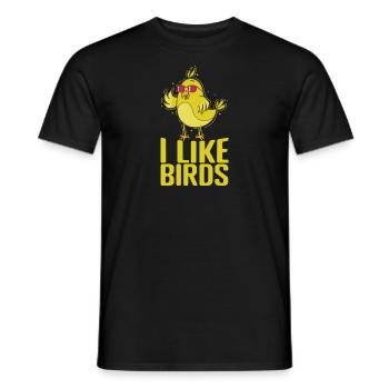 I Like Birds Canary - Men's T-Shirt - black - Front - AI Model Male 178 light (178cm)