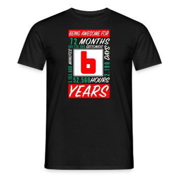 Children 6 Years Birthday Months Hours - Men's T-Shirt - black - Front - AI Model Male 178 light (178cm)
