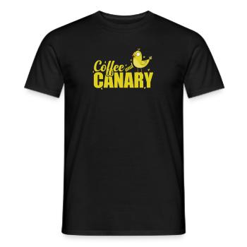 Coffee and Canary Bird - Men's T-Shirt - black - Front - AI Model Male 178 light (178cm)