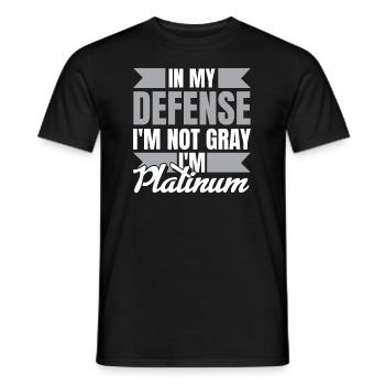 Pensioner Pension Funny Old People In My Defense - Men's T-Shirt - black - Front - AI Model Male 178 light (178cm)
