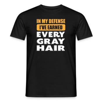 Pensioner Pension Funny Old People In My Defense - Men's T-Shirt - black - Front - AI Model Male 178 light (178cm)