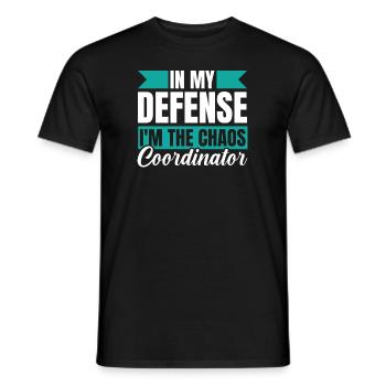 Vater Papa Lustiger Papa In My Defense - Männer T-Shirt - Schwarz - Vorne - AI Model Male 178 light (178cm)