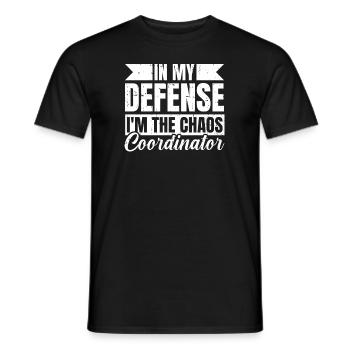 Dad Dad Funny Funny Dad In My Defense - Men's T-Shirt - black - Front - AI Model Male 178 light (178cm)
