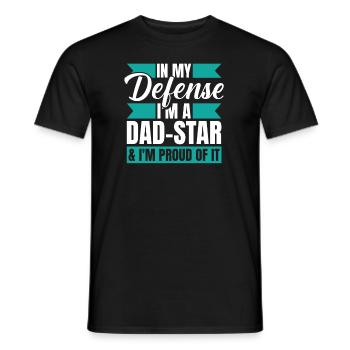 Vater Papa Lustiger Papa In My Defense - Männer T-Shirt - Schwarz - Vorne - AI Model Male 178 light (178cm)