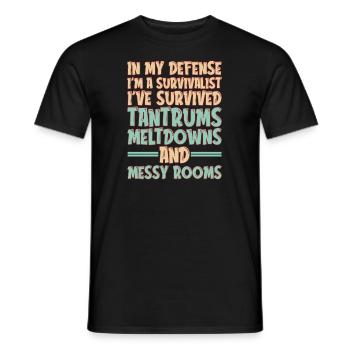 Vater Papa Witzig Lustiger Papa In My Defense - Männer T-Shirt - Schwarz - Vorne - AI Model Male 178 light (178cm)