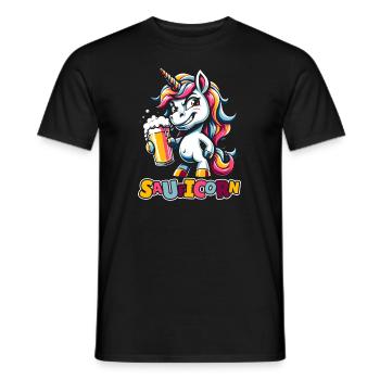Beer Beer Lover Unicorn Sauficorn - Men's T-Shirt - black - Front - AI Model Male 178 light (178cm)