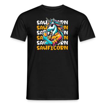 Beer Beer Lover Unicorn Sauficorn - Men's T-Shirt - black - Front - AI Model Male 178 light (178cm)