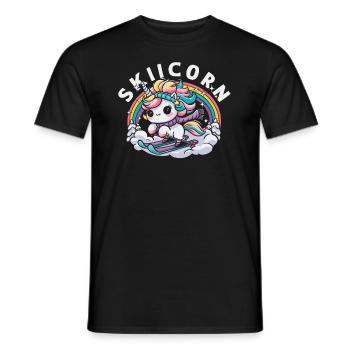 Ski Après-Ski Unicorn Skiicorn - T-shirt homme - noir - Devant - AI Model Male 178 light (178cm)