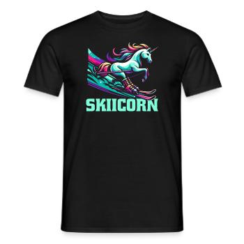 Ski Après-Ski Unicorn Skiicorn - T-shirt homme - noir - Devant - AI Model Male 178 light (178cm)