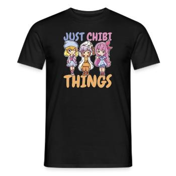 Anime Manga Chibi - Men's T-Shirt - black - Front - AI Model Male 178 light (178cm)