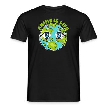 Anime Manga Vie Terre - T-shirt homme - noir - Devant - AI Model Male 178 light (178cm)