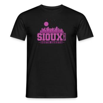 Sioux Falls Stadt im Bundesstaat South Dakota - Männer T-Shirt - Schwarz - Vorne - AI Model Male 178 light (178cm)