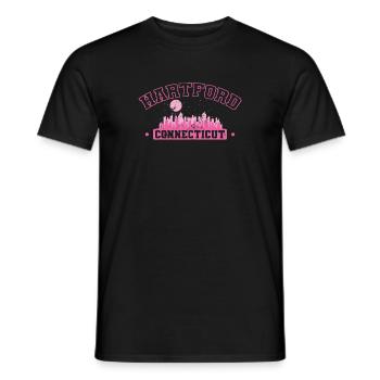 Hartford Stadt im Bundesstaat Connecticut - Männer T-Shirt - Schwarz - Vorne - AI Model Male 178 light (178cm)