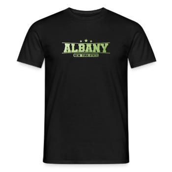 Albany City, New York State - Men's T-Shirt - black - Front - AI Model Male 178 light (178cm)
