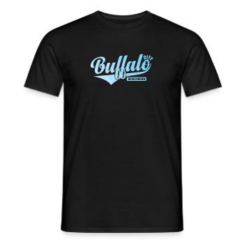 Buffalo City, Wisconsin City in the United States - Men's T-Shirt - black - Front - AI Model Male 178 light (178cm)