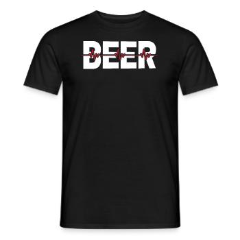 Beer Beer Lover Ekg Heartbeat - Men's T-Shirt - black - Front - AI Model Male 178 light (178cm)