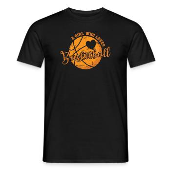 Une fille qui aime les sports de basket-ball - T-shirt homme - noir - Devant - AI Model Male 178 light (178cm)