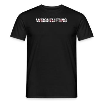 Weightlifting Weightlifting Ekg Heartbeat - Men's T-Shirt - black - Front - AI Model Male 178 light (178cm)