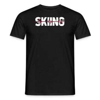 Skifahren Apres Ski Ekg Heartbeat - Männer T-Shirt - Schwarz - Vorne - AI Model Male 178 light (178cm)