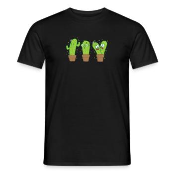 funny cacti - Men's T-Shirt - black - Front - AI Model Male 178 light (178cm)