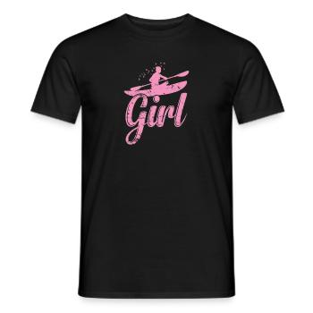 Kayak Girl Water Paddle Boat Canoeing - Men's T-Shirt - black - Front - AI Model Male 178 light (178cm)