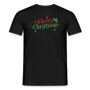 Merry Christmas Weihnachten - Männer T-Shirt - Schwarz - Vorne - AI Model Male 178 light (178cm)