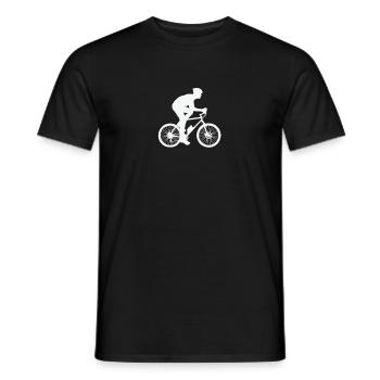 Fahrradfahrer auf der Straße - Männer T-Shirt - Schwarz - Vorne - AI Model Male 178 light (178cm)