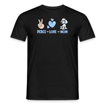 Caniche Paix Amour Chien Maman - T-shirt homme - noir - Devant - AI Model Male 178 light (178cm)