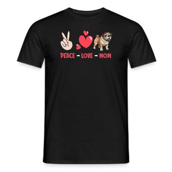 Bouledogue Paix Amour Chien Maman - T-shirt homme - noir - Devant - AI Model Male 178 light (178cm)