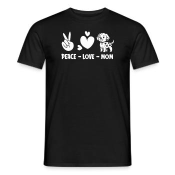 Dalmatien Paix Amour Chien Maman - T-shirt homme - noir - Devant - AI Model Male 178 light (178cm)