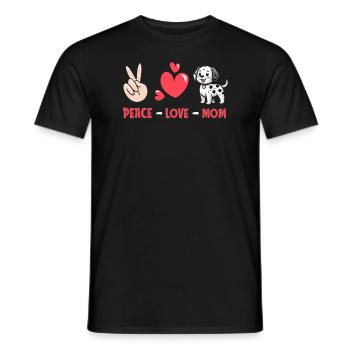 Dalmatien Paix Amour Chien Maman - T-shirt homme - noir - Devant - AI Model Male 178 light (178cm)