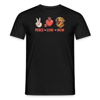 Golden Retriever Peace Love Chien Maman - T-shirt homme - noir - Devant - AI Model Male 178 light (178cm)