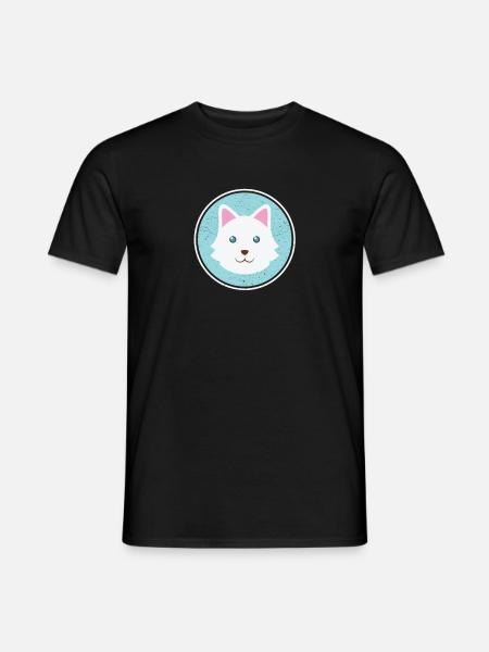 niedlicher Hund mit weißem Fell - Männer T-Shirt - Schwarz