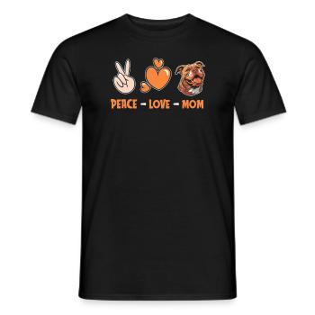 American Bully Peace Love Dog Mom - Männer T-Shirt - Schwarz - Vorne - AI Model Male 178 light (178cm)