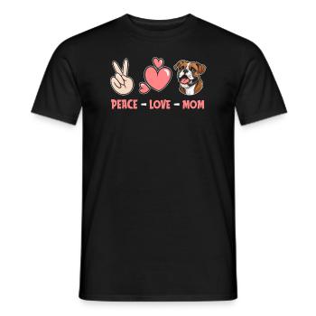 Boxer Chien Allemand Boxer Paix Amour Chien Maman - T-shirt homme - noir - Devant - AI Model Male 178 light (178cm)
