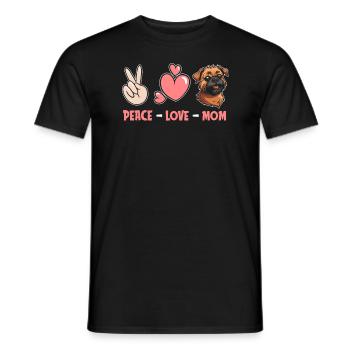 Bruxelles Grifone Pace Amore Cane Mamma - T-shirt uomo - nero - Fronte - AI Model Male 178 light (178cm)