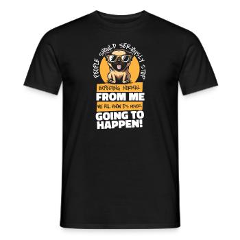 Mops Hund - Männer T-Shirt - Schwarz - Vorne - AI Model Male 178 light (178cm)