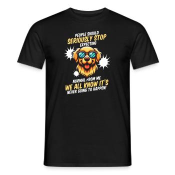 Golden retriever - T-shirt homme - noir - Devant - AI Model Male 178 light (178cm)