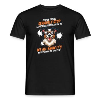 Border Collie - T-shirt homme - noir - Devant - AI Model Male 178 light (178cm)