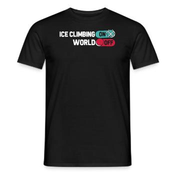 Eisklettern Escalade sur glace sur World Off - T-shirt homme - noir - Devant - AI Model Male 178 light (178cm)