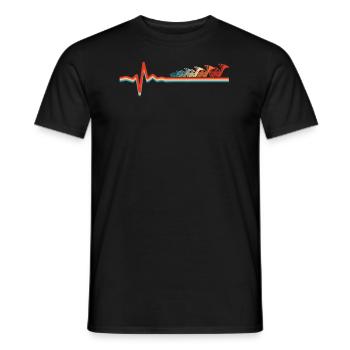Joueur de cor Français Cor d’harmonie Ekg Heartbeat - T-shirt homme - noir - Devant - AI Model Male 178 light (178cm)