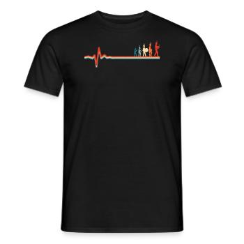 Fanfahrenzug Spielmannszug Ekg Heartbeat - Männer T-Shirt - Schwarz - Vorne - AI Model Male 178 light (178cm)