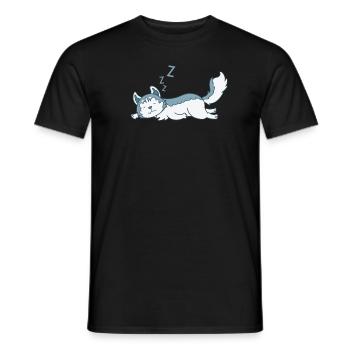 Husky's lazy sled dog - Men's T-Shirt - black - Front - AI Model Male 178 light (178cm)